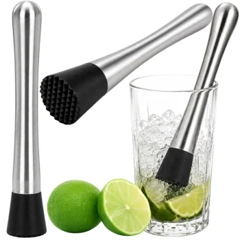 Cocktail Muddler for Ice and Fruit, 21 cm, Silver