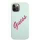 Guess iPhone 12 Pro Max Case Silicone Vintage Script, Blue/Fuchsia