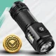 Rechargeable Tactical LED Flashlight with Magnet and Side Light, USB-C, Black