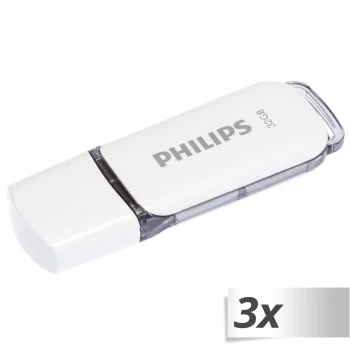 USB atmintinė Philips Snow Edition 32 GB USB 2.0, 3 vnt., pilka