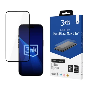 3mk HardGlass Max Lite Tempered Glass for iPhone 17 Pro Max Black