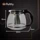 Ruhhy 26066 Glass Teapot with Infuser, 2L, Transparent/Black