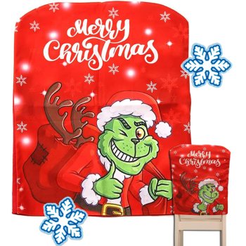 Christmas Chair Back Cover, Grinch