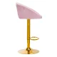 Velvet Makeup Chair 4Rico QS-B16G Adjustable Bar Stool, Pink