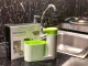Kitchen Sink Organizer with Soap Dispenser, White/Green