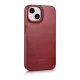 iCarer Leather Folio Case for iPhone 14 Plus with MagSafe AKI14220707-RD, Red