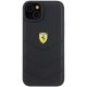 Ferrari iPhone 15 Plus Case Quilted Metal Logo, Black