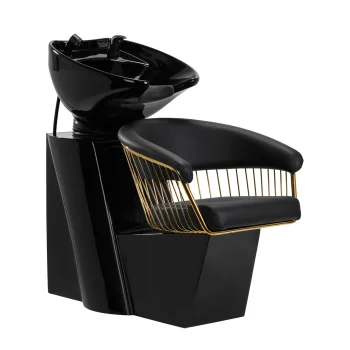 Hairdressing Backwash Unit Gabbiano Lille, Black and Gold