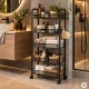 ModernHome Mobile Metal Shelving Unit Organizer with 5 Shelves and Wheels, Black