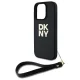 DKNY iPhone 16 Pro Case Wrist Strap Stock Logo, Black