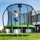 4FIZJO PRO Garden Trampoline for Kids 252 cm 8FT with Net and Ladder, Green/Black