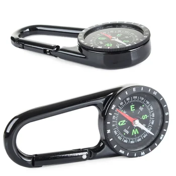 Metal Tourist Compass with Carabiner
