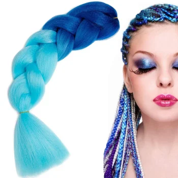 Synthetic Hair for Braids Ombre, Blue