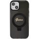 Чехол Guess Ring Stand Script Glitter MagSafe для iPhone 15 - черный
