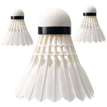 Badminton Feather Shuttlecocks 3-Pack Durable Training Set, White