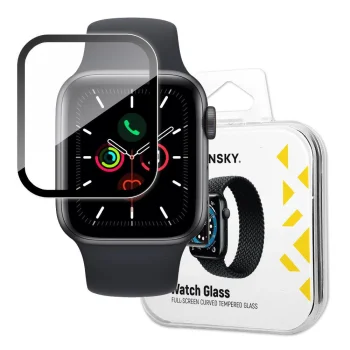 Wozinsky Watch Glass Hybrid Screen Protector for Apple Watch 44mm, Black