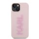 Apple iPhone 15 6.1\'\' Karl Lagerfeld 3D Rubber Glitter Logo Cover Case, Pink
