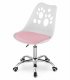 Ergonomic Swivel Office Chair PRINT with Adjustable Height, White and Pink