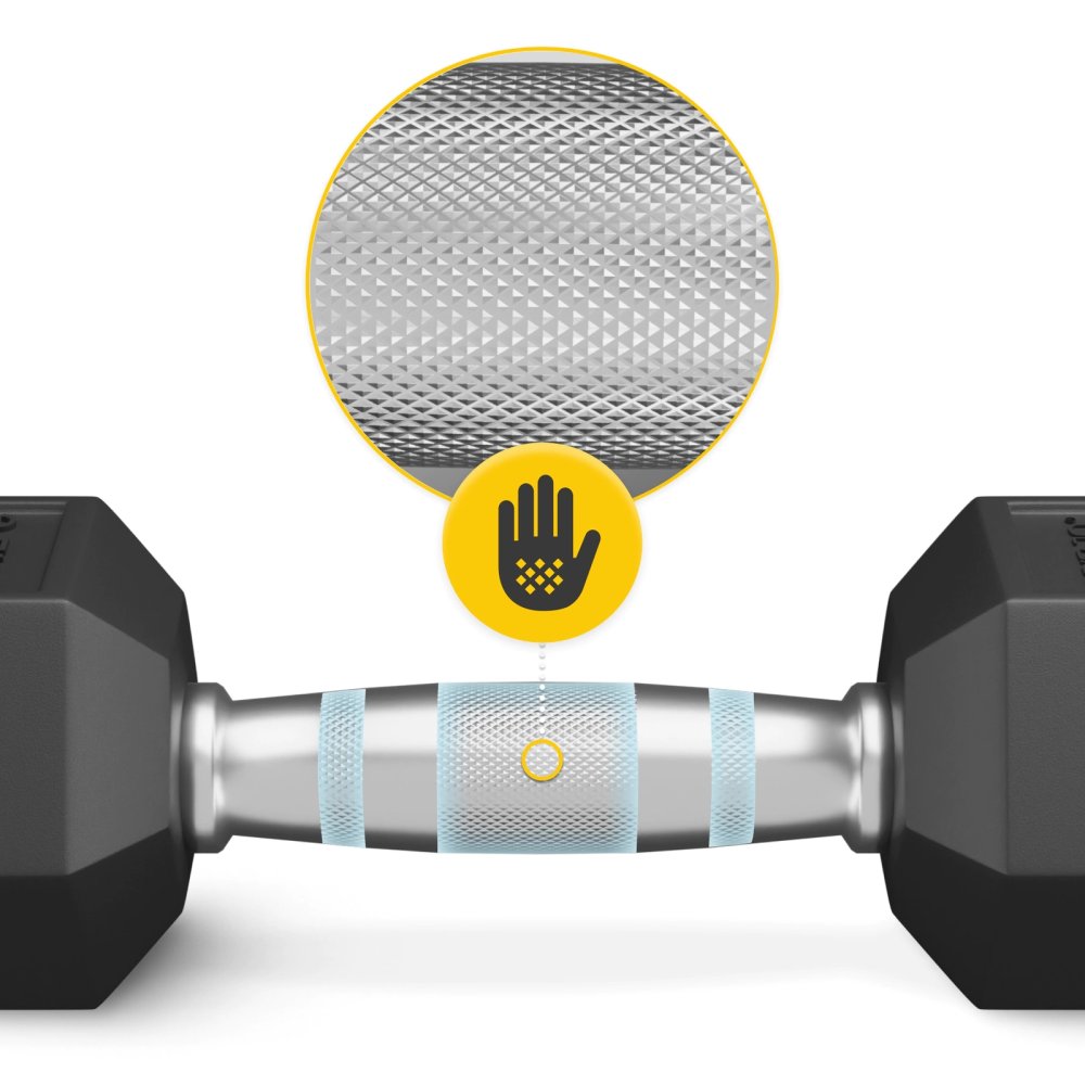 Hexagonal Steel Dumbbell 4FIZJO HEX 12.5 kg, Black (0)