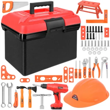 Kids Tool Box Set with Battery Screwdriver MAXY, 62 Pcs
