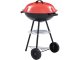 Portable Charcoal Garden Briquette Round Grill on Wheels with Lid