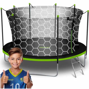 Neo-Sport Garden Trampoline 465 cm (15 ft) with Inner Net and Ladder