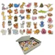 Animal Fridge Magnets in English, 40 Pcs in Metal Tin