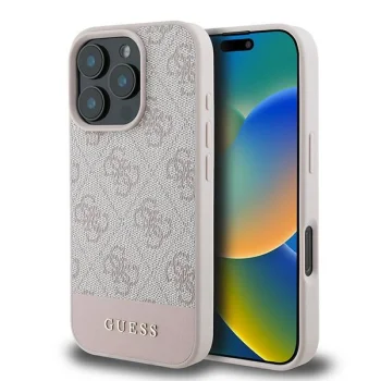 Guess 4G Bottom Stripe Phone Case Cover iPhone 16 Pro Max - Pink