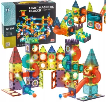 Light Magnetic Blocks Ball Track, Set of 110 Pcs