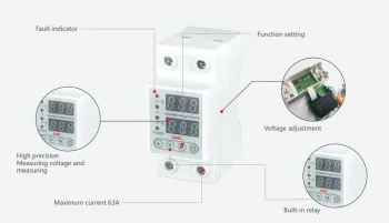 Overvoltage and Undervoltage Protector Relay, 63A, DIN Rail