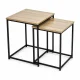 ModernHome Set of 2 Square Coffee Tables 2in1, Light Oak