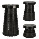 Telescopic Portable Adjustable Height Folding Stool for Camping Festival Hiking BBQ Gardening Fishing, Black