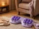 Manual Foot Massager Roller with 16 Rollers and Metal Balls, Purple