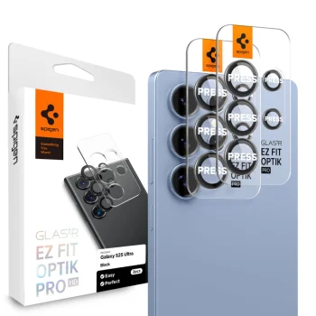Spigen Optik Pro Glas.Tr EZ Fit Camera Lens Protector for Samsung Galaxy S25 Ultra (2-Pack), Black