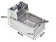 Electric Deep Fryer 6L 2500W, Commercial Grade Stainless Steel Fryer for Home Use