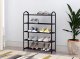 Modernhome XJ53K BLACK Metal Shoe Rack, 5 Tiers, 15 Pairs, Black