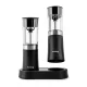 Huslog Electric Gravity Salt and Pepper Grinder Set with Base, Black