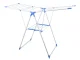 2-Tier Folding Clothes Drying Rack, White and Blue