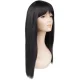 Soulima Long Synthetic Wig with Bangs, Black