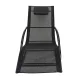 Luaro Rocking Garden Sun Lounger with Headrest, Black