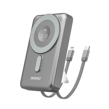 Dudao K29 10000mAh MagSafe Power Bank with Stand and Cables, Gray