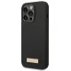 Guess Silicone Logo Plate MagSafe Case for iPhone 14 Pro Max - Black