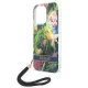 Guess Flower Strap iPhone 14 Pro Case with Wristlet, Blue