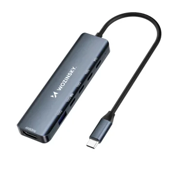 Wozinsky WHBC10Y4S 6-in-1 USB-C Hub, Aluminum, Gray