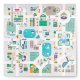 Foam puzzle mat 120 cm x 120cm + foam figures Nukido Town