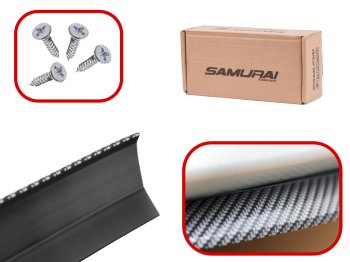 Universal Front Bumper Lip Spoiler Carbon Fiber Look 2.5m, Black