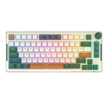 Wireless Mechanical Gaming Keyboard Royal Kludge RKH81 LED RGB, Sky Cyan switch, green