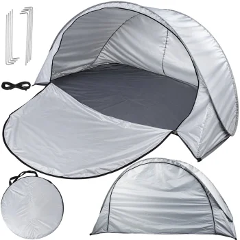 Large Pop-Up Beach Tent with UV Protection, Grey