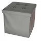 Folding Storage Ottoman Footstool 38x38x36 cm Faux Leather Grey