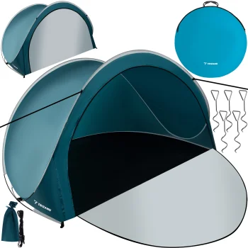 Trizand 21267 Pop-Up Beach Tent 200x120x110cm, Blue/White